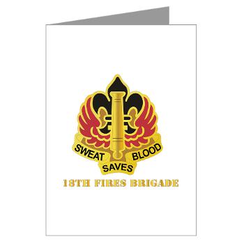 18FB - M01 - 02 - DUI - 18th Fires Brigade with Text Greeting Cards (Pk of 10)