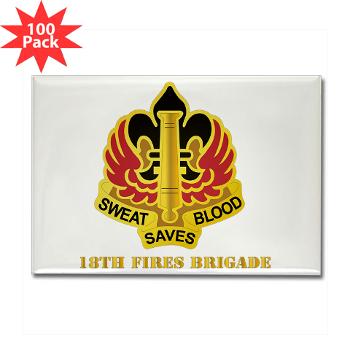 18FB - M01 - 01 - DUI - 18th Fires Brigade with Text Rectangle Magnet (100 pack)