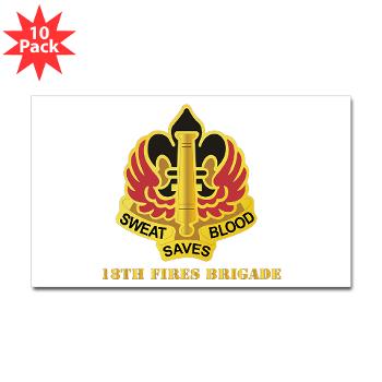 18FB - M01 - 01 - DUI - 18th Fires Brigade with Text Sticker (Rectangle 10 pk)