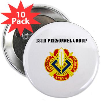 18PG - M01 - 01 - DUI - 18th Personnel Group with Text - 2.25" Button (10 pack)