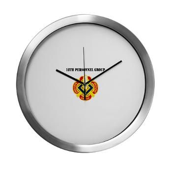 18PG - M01 - 03 - DUI - 18th Personnel Group with Text - Modern Wall Clock