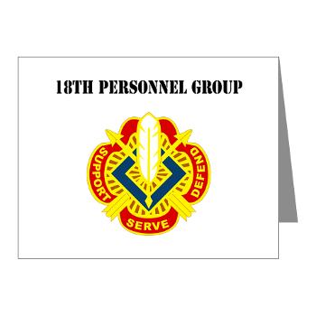 18PG - M01 - 02 - DUI - 18th Personnel Group with Text - Note Cards (Pk of 20) - Click Image to Close