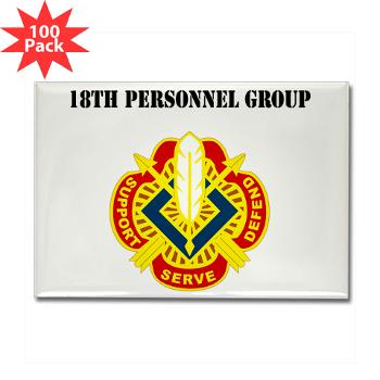 18PG - M01 - 01 - DUI - 18th Personnel Group with Text - Rectangle Magnet (100 pack)