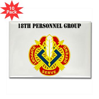 18PG - M01 - 01 - DUI - 18th Personnel Group with Text - Rectangle Magnet (10 pack)