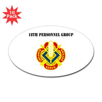 18PG - M01 - 01 - DUI - 18th Personnel Group with Text - Sticker (Oval 10 pk)