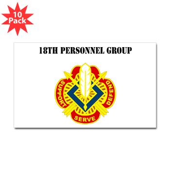 18PG - M01 - 01 - DUI - 18th Personnel Group with Text - Sticker (Rectangle 10 pk)