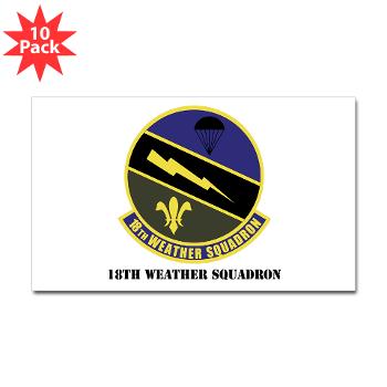 18WS - M01 - 01 - 18th Weather Squadron with Text - Sticker (Rectangle 10 pk)