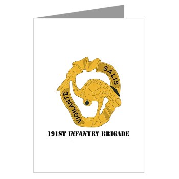 191IB - M01 - 02 - DUI - 191st Infantry Brigade with Text - Greeting Cards (Pk of 10)