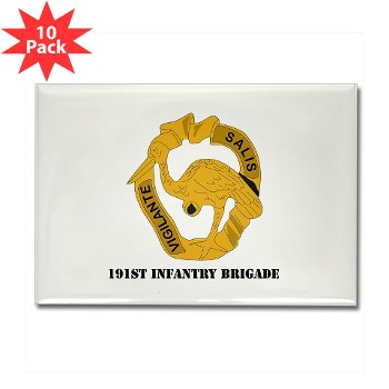 191IB - M01 - 01 - DUI - 191st Infantry Brigade with Text - Rectangle Magnet (10 pack) - Click Image to Close