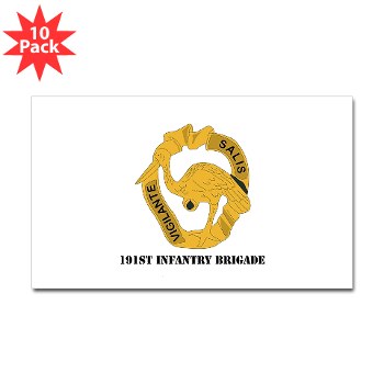 191IB - M01 - 01 - DUI - 191st Infantry Brigade with Text - Sticker (Rectangle 10 pk)