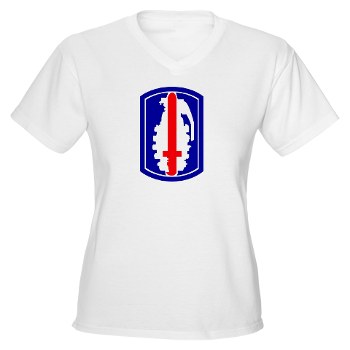 191IB - A01 - 04 - SSI - 191st Infantry Brigade - Women's V-Neck T-Shirt - Click Image to Close
