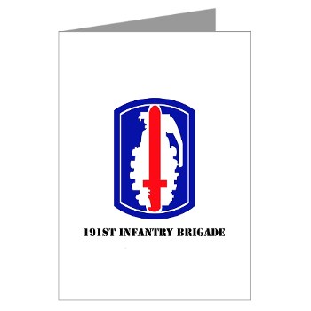 191IB - M01 - 02 - SSI - 191st Infantry Brigade with Text - Greeting Cards (Pk of 20)