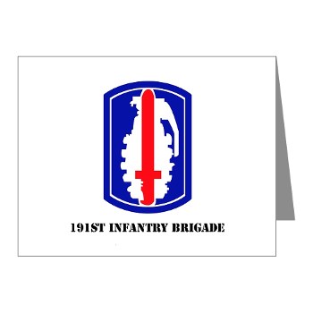 191IB - M01 - 02 - SSI - 191st Infantry Brigade with Text - Note Cards (Pk of 20)