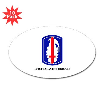191IB - M01 - 01 - SSI - 191st Infantry Brigade with Text - Sticker (Oval 10 pk) - Click Image to Close