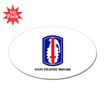 191IB - M01 - 01 - SSI - 191st Infantry Brigade with Text - Sticker (Oval 50 pk) - Click Image to Close