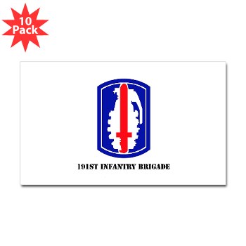 191IB - M01 - 01 - SSI - 191st Infantry Brigade with Text - Sticker (Rectangle 10 pk)