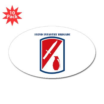 192IB - M01 - 01 - SSI - 192nd Infantry Brigade with text - Sticker (Oval 10 pk)