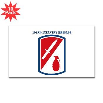 192IB - M01 - 01 - SSI - 192nd Infantry Brigade with text - Sticker (Rectangle 10 pk) - Click Image to Close