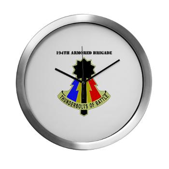 194AB - M01 - 03 - DUI - 194th Armored Brigade with text - Modern Wall Clock