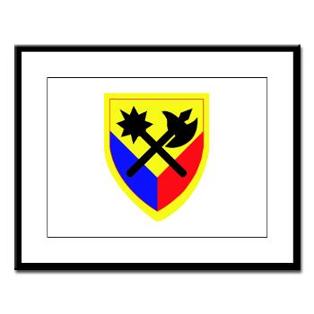 194AB - M01 - 02 - SSI - 194th Armored Brigade with text - Large Framed Print