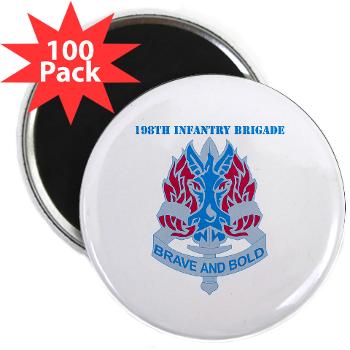 198IB - M01 - 01 - DUI - 198th Infantry Brigade with text - 2.25 Magnet (100 pack)
