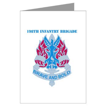 198IB - M01 - 02 - DUI - 198th Infantry Brigade with text - Greeting Cards (Pk of 10)