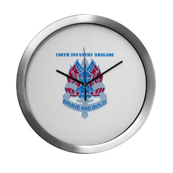 198IB - M01 - 03 - DUI - 198th Infantry Brigade with text - Modern Wall Clock