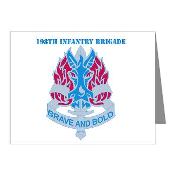 198IB - M01 - 02 - DUI - 198th Infantry Brigade with text - Note Cards (Pk of 20) - Click Image to Close