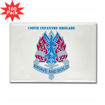 198IB - M01 - 01 - DUI - 198th Infantry Brigade with text - Rectangle Magnet (100 pack)