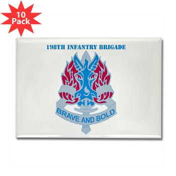 198IB - M01 - 01 - DUI - 198th Infantry Brigade with text - Rectangle Magnet (10 pack)