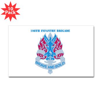 198IB - M01 - 01 - DUI - 198th Infantry Brigade with text - Sticker (Rectangle 10 pk)