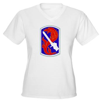 198IB - A01 - 04 - SSI - 198th Infantry Brigade - Women's V-Neck T-Shirt - Click Image to Close