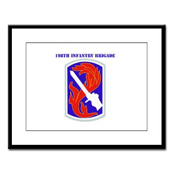 198IB - M01 - 02 - SSI - 198th Infantry Brigade with text - Large Framed Print