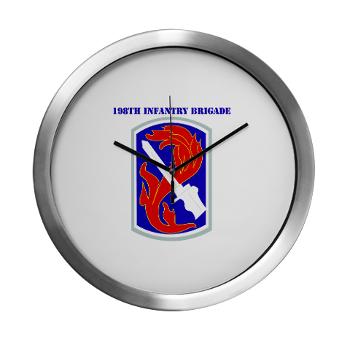 198IB - M01 - 03 - SSI - 198th Infantry Brigade with text - Modern Wall Clock
