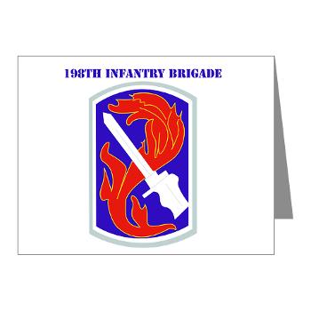 198IB - M01 - 02 - SSI - 198th Infantry Brigade with text - Note Cards (Pk of 20)
