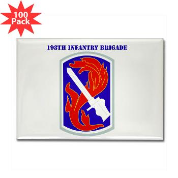 198IB - M01 - 01 - SSI - 198th Infantry Brigade with text - Rectangle Magnet (100 pack)