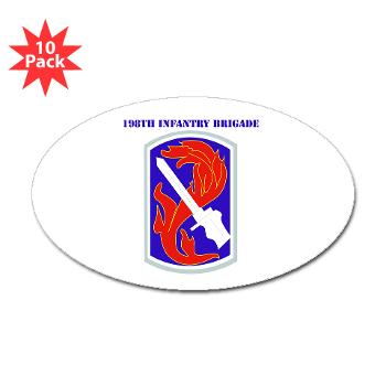 198IB - M01 - 01 - SSI - 198th Infantry Brigade with text - Sticker (Oval 10 pk)