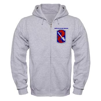 198IB - A01 - 03 - SSI - 198th Infantry Brigade with text - Zip Hoodie - Click Image to Close