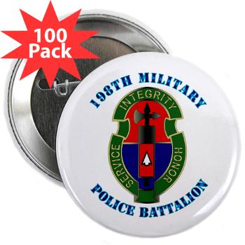198MPB - M01 - 01 - 198th Military Police Battalion with Text - 2.25" Button (100 pack)