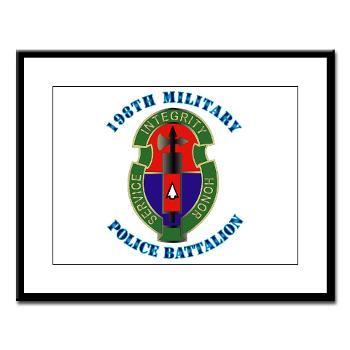 198MPB - M01 - 02 - 198th Military Police Battalion with Text - Large Framed Print - Click Image to Close