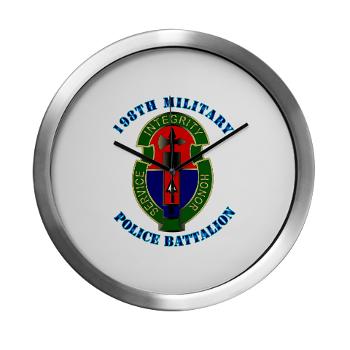 198MPB - M01 - 03 - 198th Military Police Battalion with Text - Modern Wall Clock
