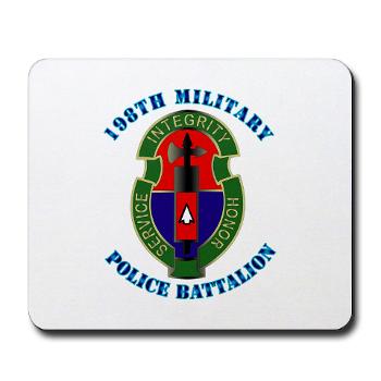198MPB - M01 - 03 - 198th Military Police Battalion with Text - Mousepad