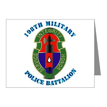 198MPB - M01 - 02 - 198th Military Police Battalion with Text - Note Cards (Pk of 20) - Click Image to Close