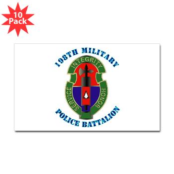 198MPB - M01 - 01 - 198th Military Police Battalion with Text - Sticker (Rectangle 10 pk)