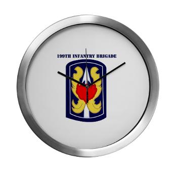 199IB - M01 - 03 - SSI - 199th Infantry Brigade with Text - Modern Wall Clock