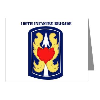 199IB - M01 - 02 - SSI - 199th Infantry Brigade with Text - Note Cards (Pk of 20) - Click Image to Close