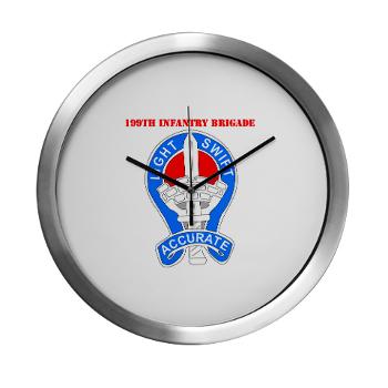199IB - M01 - 03 - DUI - 199th Infantry Brigade with Text - Modern Wall Clock