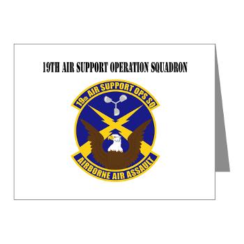 19ASOS - M01 - 02 - 19th Air Support Operation Squadron with Text - Note Cards (Pk of 20)