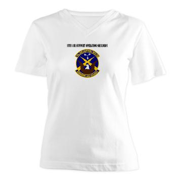 19ASOS - A01 - 04 - 19th Air Support Operation Squadron with Text - Women's V-Neck T-Shirt