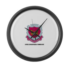 19EC - M01 - 03 - DUI - 19th Engineer Company with text Large Wall Clock - Click Image to Close